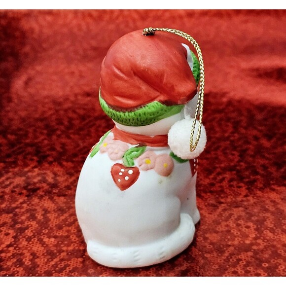 Cat Porcelain Bell Ornament Christmas Ring-A-Lings BOA 1988 Hat Scarf Fluff Tail - Picture 4 of 11
